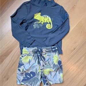 Carter's Navy and Green Chameleon Rashguard Set